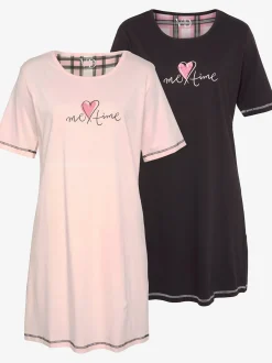Vivance Dreams Chemises De Nuit<Lot de 2 chemises de nuit courte avec imprimé devant