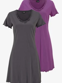 Vivance Dreams Chemises De Nuit<Lot de 2 chemises de nuit avec ourlets ondulés