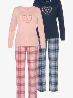 Vivance Dreams Pyjamas<Lot de 2 pyjamas au motif fleuri et à carreaux