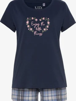 Vivance Dreams Pyjamas<Lot de 2 pyjamas courts au motif fleuri et à carreaux