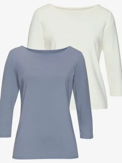 LASCANA T-Shirts<Lot de 2 t-shirts aux manches 3/4