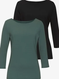 LASCANA T-Shirts<Lot de 2 t-shirts aux manches 3/4