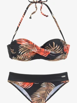 LASCANA Maillots De Bain<Maillot de bain bandeau à armatures imprimé feuilles