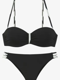 French Connection Maillots De Bain<Maillot de bain bandeau à armatures style uni moderne avec détails contrastés