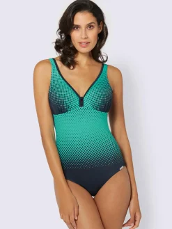 Sunmarin Maillots De Bain<Maillot de bain marine et menthe dos plongeant