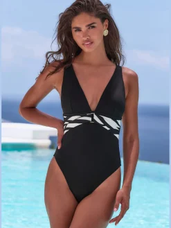 French Connection Maillots De Bain<Maillot de bain style uni moderne avec détails contrastés