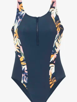 LASCANA ACTIVE Maillots De Bain<Maillot de bain uni avec empiècements imprimés sur les côtés