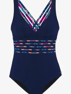 LASCANA Maillots De Bain<Maillot de bain uni avec empiècements imprimés tendance
