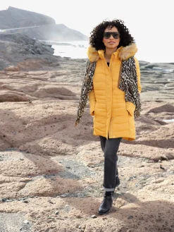 Linea Tesini Manteaux|Vestes<Manteau court capuche amovible avec empiècement imitation fourrure