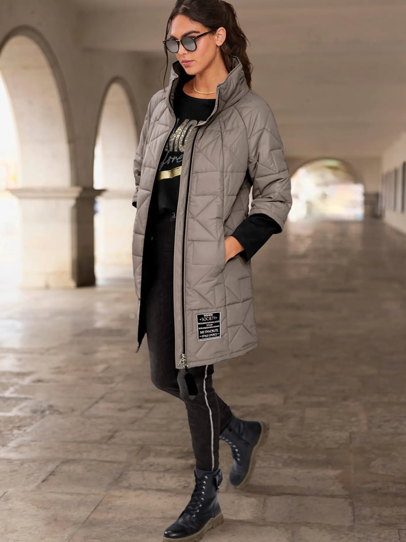 Mandarin Manteaux|Vestes<Manteau court pièce décorative devant