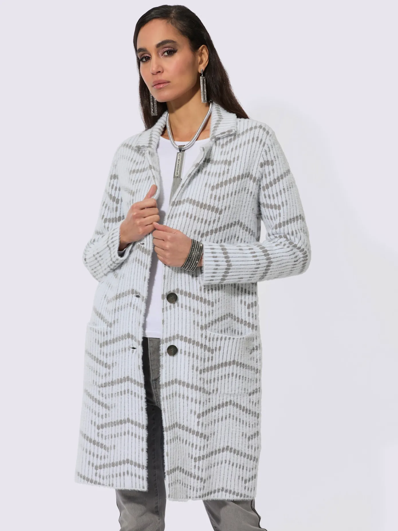 Creation L Manteaux|Gilets Et Cardigans<Manteau en tricot mélange de viscose doux