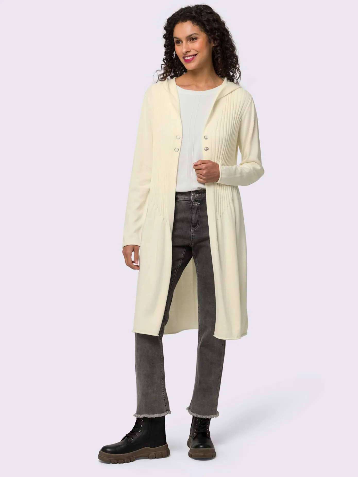 Linea Tesini Manteaux|Gilets Et Cardigans<Manteau en tricot pull tendance en mélange de cotons doux