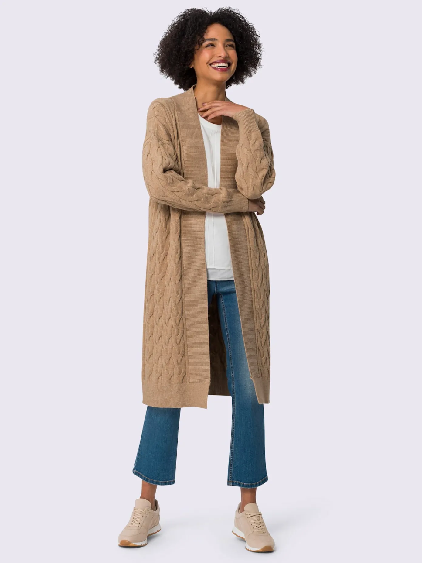 Linea Tesini Manteaux|Gilets Et Cardigans<Manteau en tricot superbe motif torsadé