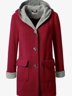 Collection L Manteaux|Vestes<Manteau imitation laine poches plaquées à rabat avec capuche