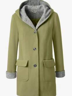 Collection L Manteaux|Vestes<Manteau imitation laine poches plaquées à rabat avec capuche