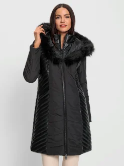 Ashley Brooke Manteaux|Vestes<Manteau matelassé capuche avec imitation fourrure amovible