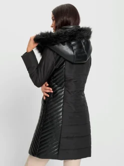 Ashley Brooke Manteaux|Vestes<Manteau matelassé capuche avec imitation fourrure amovible