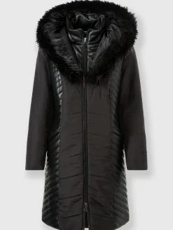 Ashley Brooke Manteaux|Vestes<Manteau matelassé capuche avec imitation fourrure amovible