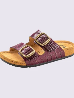 Mules|Pantoufles<Mules cuir vachette gaufré