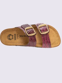 Mules|Pantoufles<Mules cuir vachette gaufré