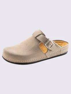 Mules|Pantoufles<Mules cuir velours de vache.