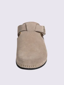 Mules|Pantoufles<Mules cuir velours de vache.