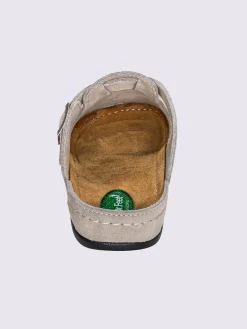 Mules|Pantoufles<Mules cuir velours de vache.