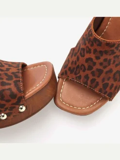 French Connection Mules<Mules tendance en cuir de qualité et imitation bois mode