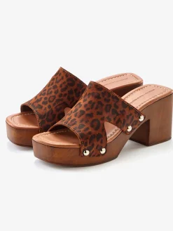 French Connection Mules<Mules tendance en cuir de qualité et imitation bois mode