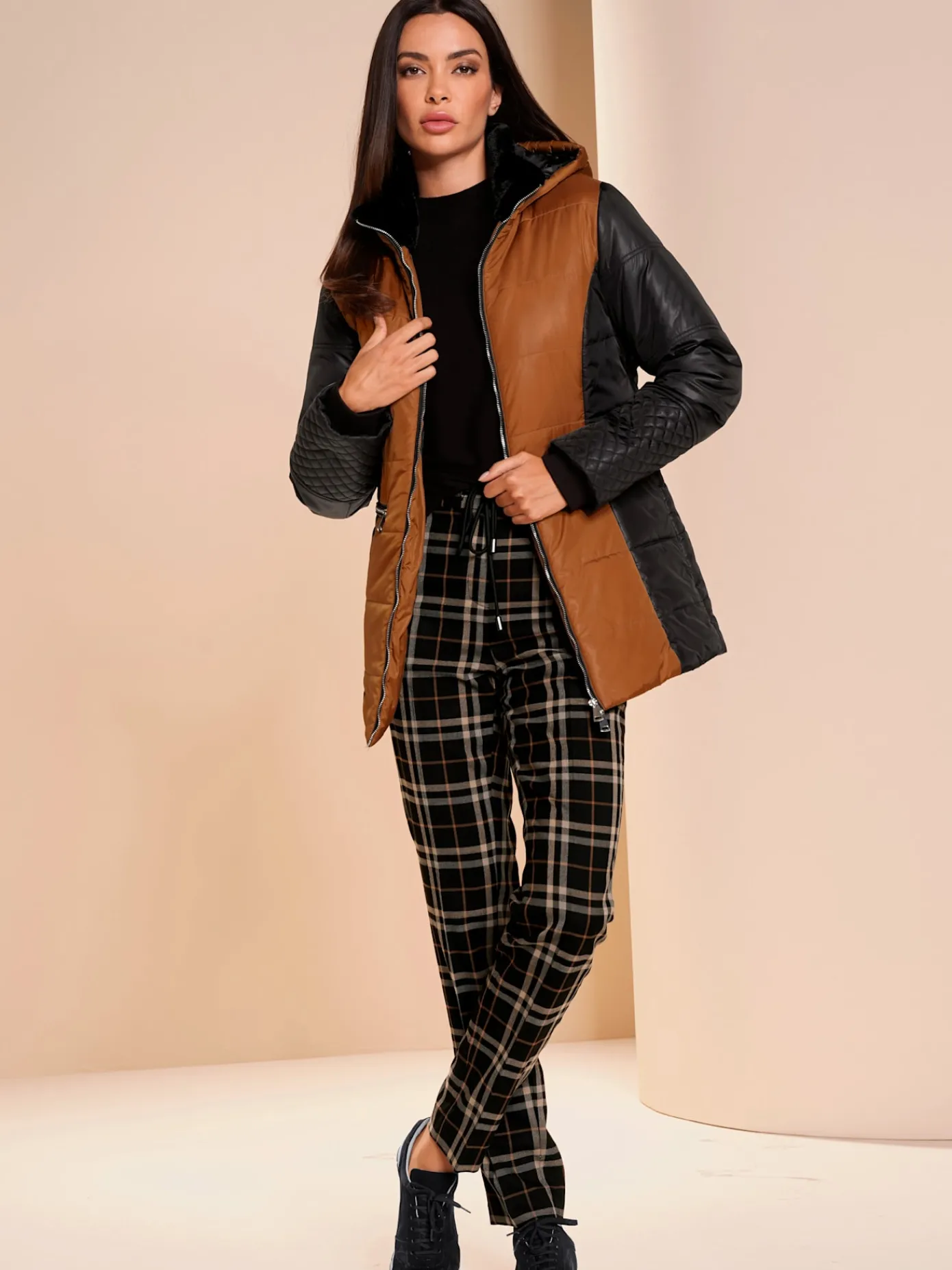 Rick Cardona Pantalons<Pantalon à carreaux ceinture élastique, coulisse et lien à nouer