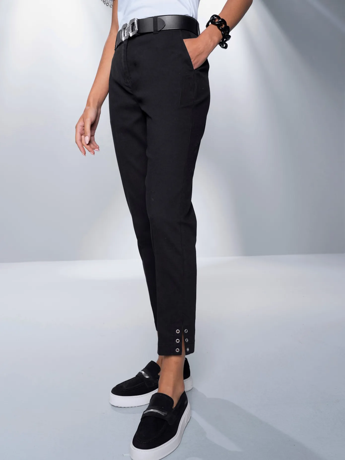 Rick Cardona Pantalons<Pantalon 7/8 œillets au bas des jambes
