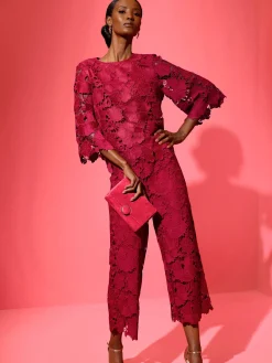 Creation L Pantalons<Pantalon 7/8 superbe dentelle