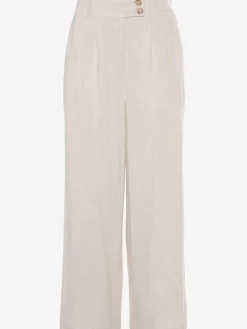 LASCANA Pantalons<Pantalon avec plis de ceinture pantalon tissé avec deux boutons aux bords-côtes