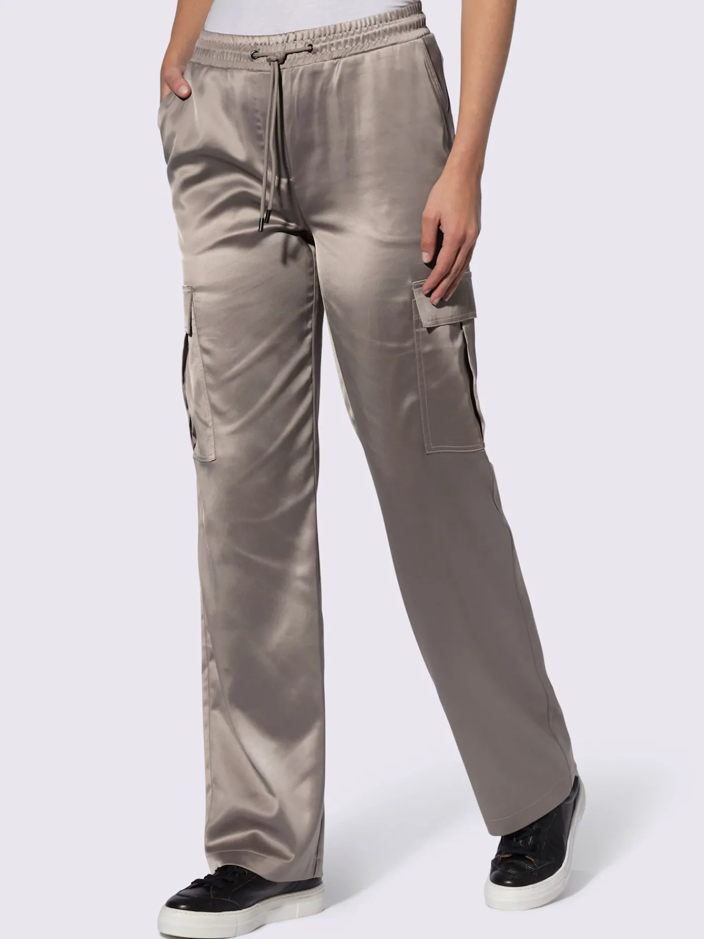 Rick Cardona Pantalons<Pantalon cargo qualité satin légèrement brillante