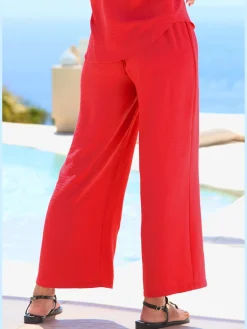 Vivance Pantalons<Pantalon ceinture élastique avec bordure volantée au dos