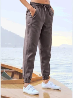 LASCANA Pantalons<Pantalon ceinture élastique avec lien à nouer