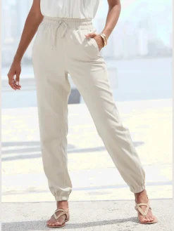 LASCANA Pantalons<Pantalon ceinture élastique avec lien à nouer
