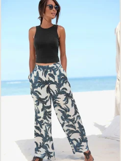 s.Oliver Pantalons<Pantalon ceinture lisse devant