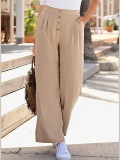 LASCANA Pantalons<Pantalon ceinture lisse devant