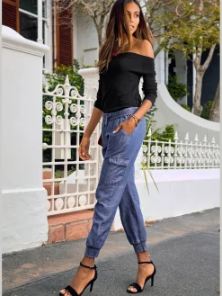 LASCANA Pantalons<Pantalon ceinture smockée élastique et coulisse