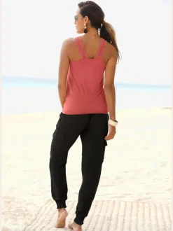 LASCANA Pantalons<Pantalon ceinture smockée élastique et coulisse