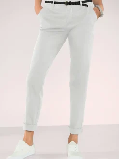 Pantalons<Pantalon chino femme en coton extensible