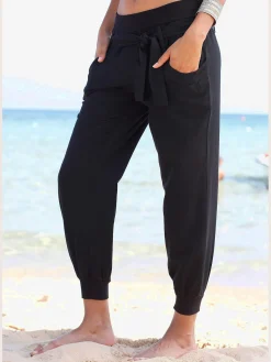 Buffalo Pantalons<Pantalon de plage large ceinture en jersey