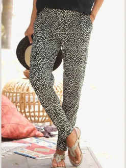 s.Oliver Pantalons<Pantalon de plage pantalon en tissu léger avec imprimé sur toute la surface