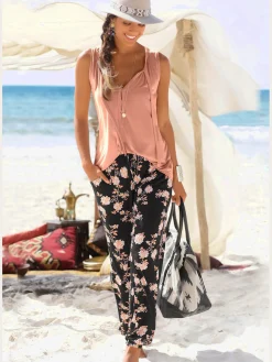 LASCANA Pantalons<Pantalon de plage pantalon d'été léger avec imprimé floral