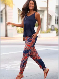 LASCANA Pantalons<Pantalon de plage pantalon en tissu léger avec imprimé ethnique