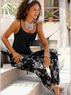 LASCANA Pantalons<Pantalon de plage pantalon d'été en tissu avec imprimé floral