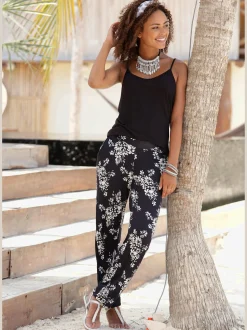 LASCANA Pantalons<Pantalon de plage pantalon d'été en tissu avec imprimé floral