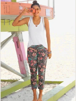 Chiemsee Pantalons<Pantalon de plage pantalon 7/8 décontracté avec imprimé tropical