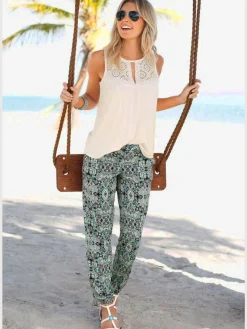 LASCANA Pantalons<Pantalon de plage pantalon d'été léger avec imprimé ethnique